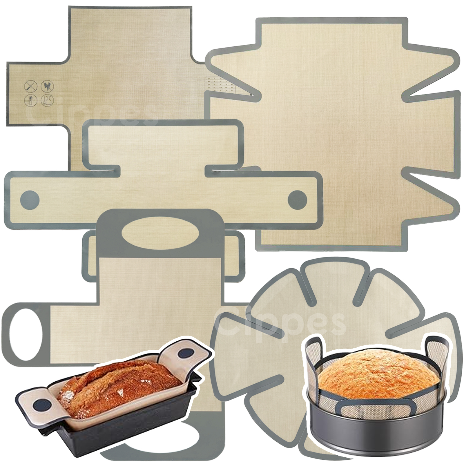 Kitchen Baking Pans - Silicone Bread Loaf Pan Liners, Reusable