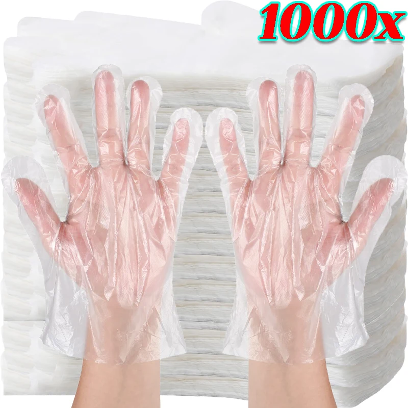 Kitchen Baking Gloves - 1000/100Pcs Transparent Disposable Gloves Waterproof Food