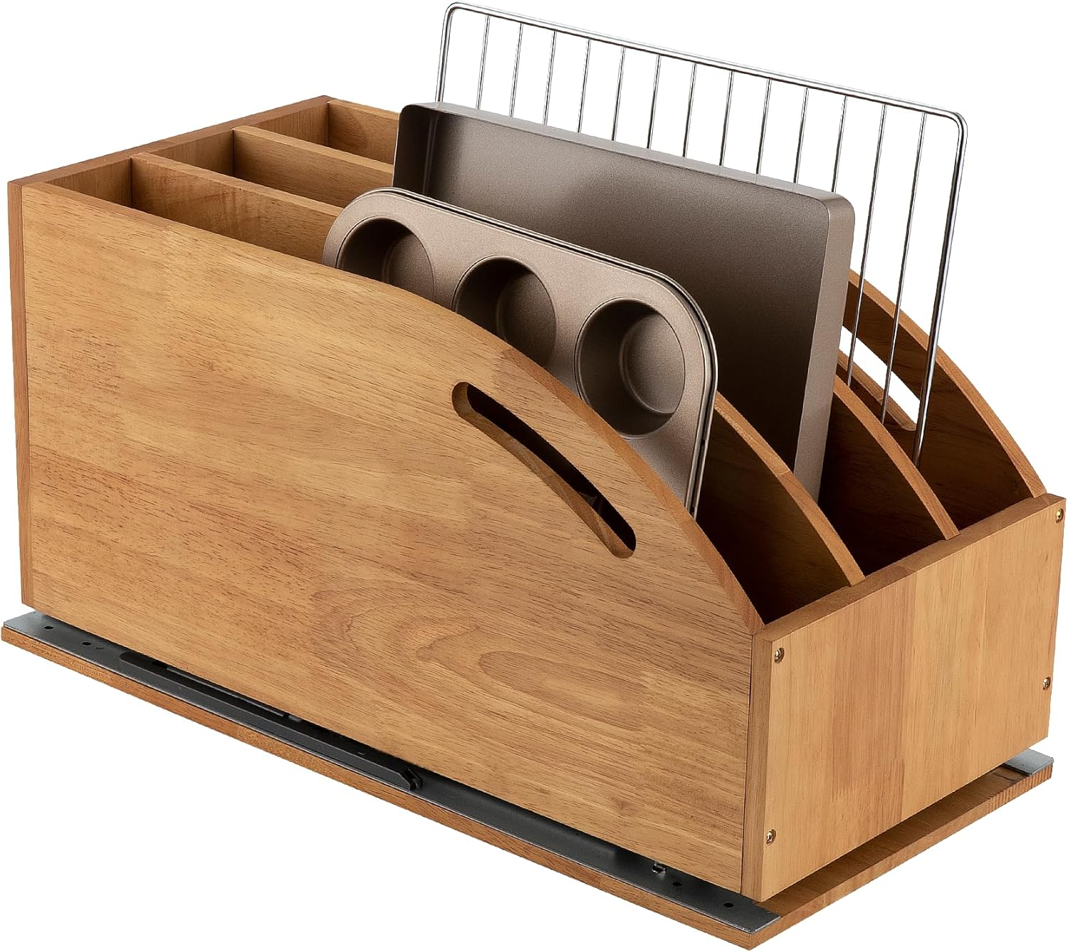 Kitchen Cabinet Baking Sheet Organizer - Pull Out Cabinet Organizer for Pans,
