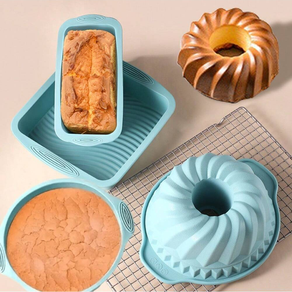 Kitchen Baking Pan Set - Silicone Cake Baking Mould Set High-temperature