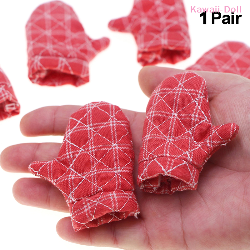 Kitchen Baking Gloves - 1Pair Doll Miniature Baking Gloves Dollhouse