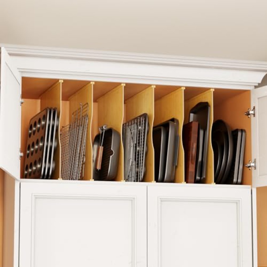 Kitchen Cabinet Baking Sheet Organizer - 6 Pack Tray Dividers for Cabinets