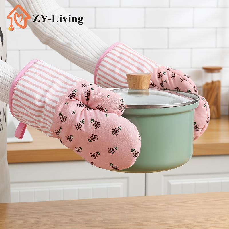 Kitchen Baking Gloves - 1Pcs Thickened Plaid Microwave Oven Gloves