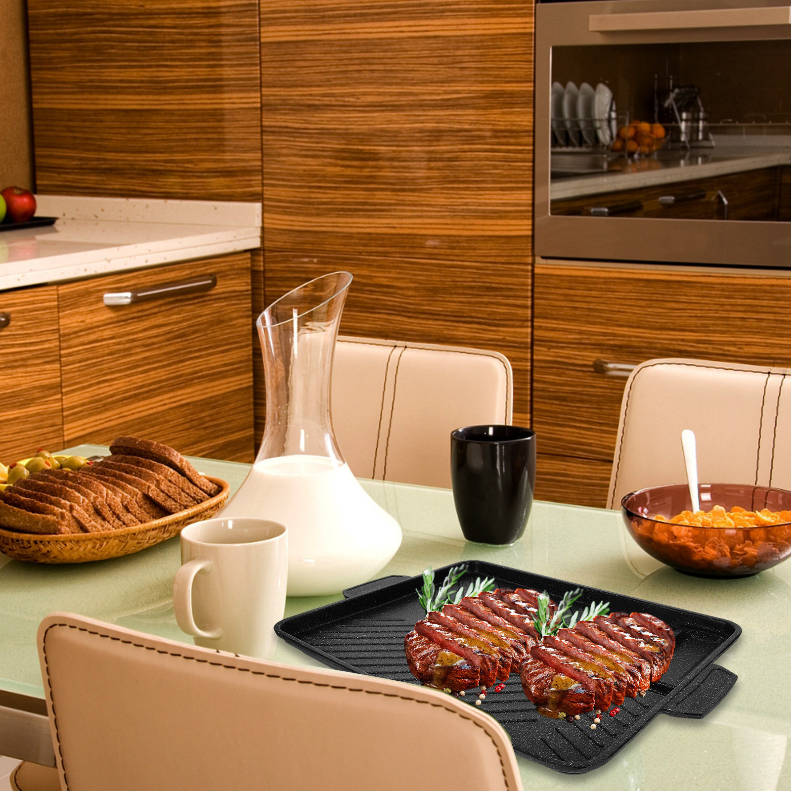 Kitchen Essentials Baking Tray - Grill Pan Nonstick Baking Tray BBQ