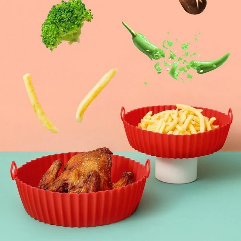 Kitchen Baking Containers - Silicone Basket Pot Tray Airfryer Liner