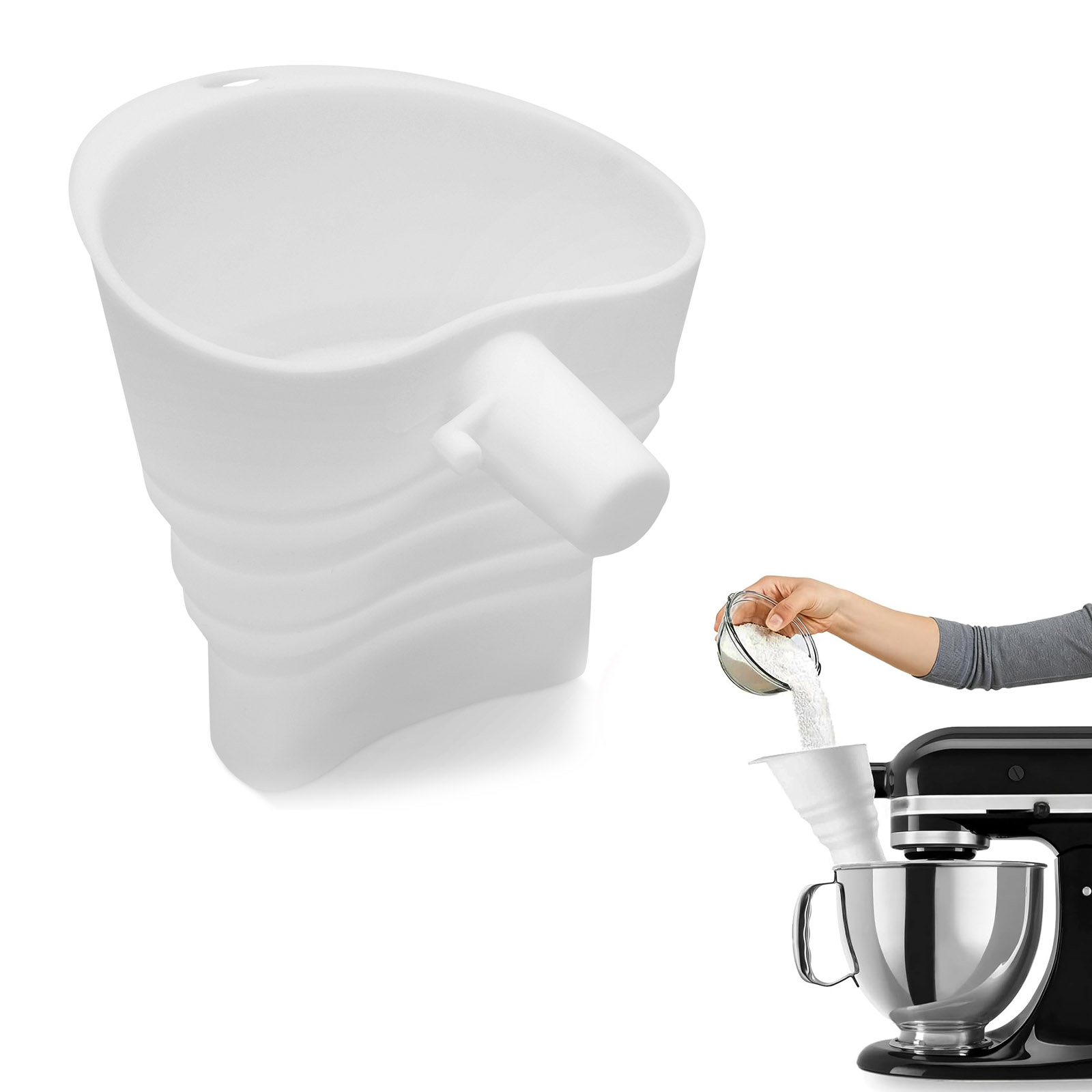 Kitchen Aid Baking Mixer - Silicone Flour Funnel for Kitchen Aid