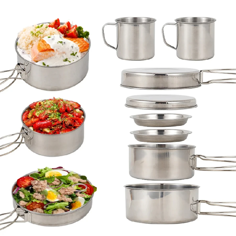 8pcs/Set Camping Cookware Mess - Kitchen Baking Pan Set 리뷰 및 가격