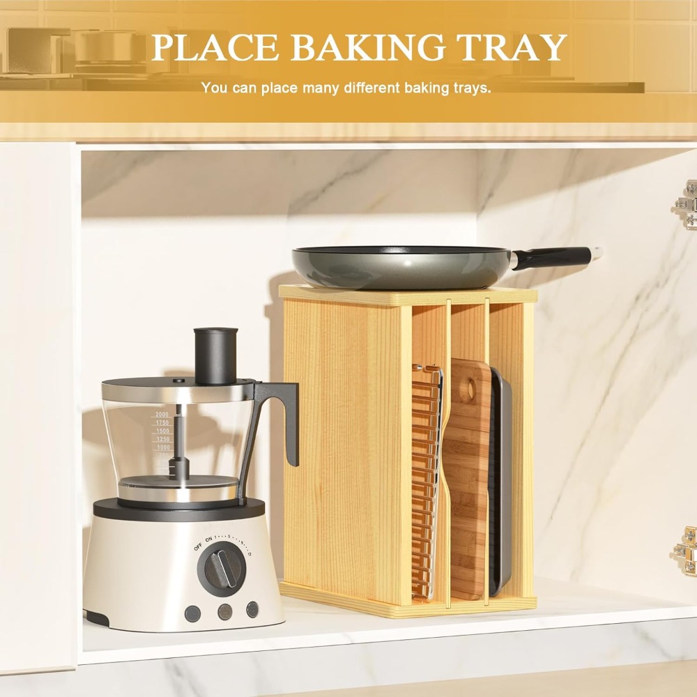 Wooden Cabinet Tray Dividers,  - Kitchen Cabinet Baking Sheet Organizer 리뷰 및 가격