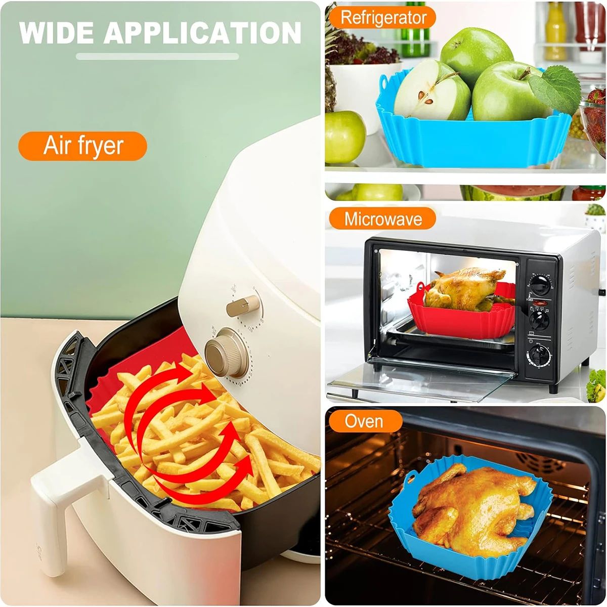 Air Fryer Silicone Liners Pot  - Kitchen Baking Pans 리뷰 및 가격