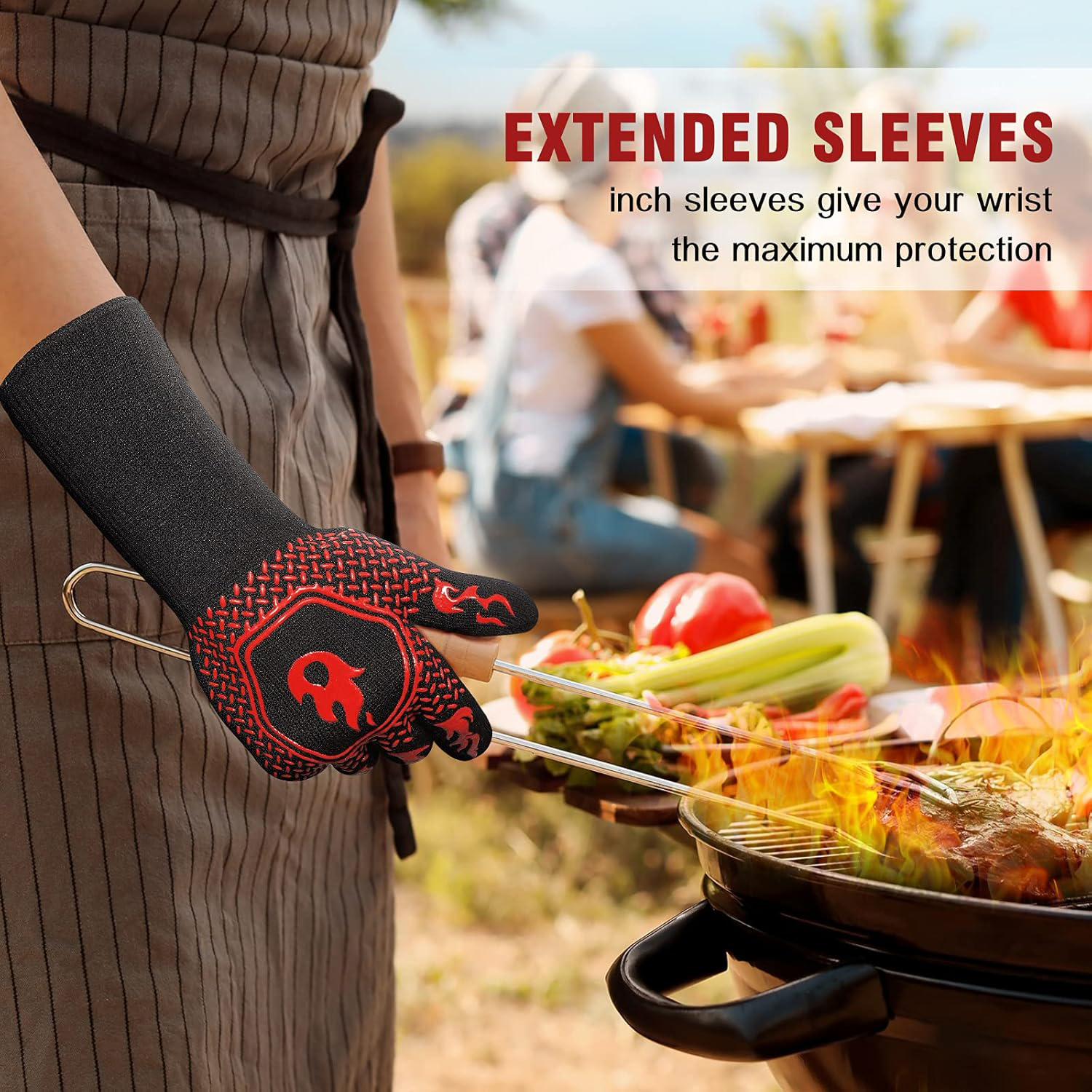 BBQ Grill Gloves High Temp Res - Kitchen Baking Gloves 리뷰 및 가격