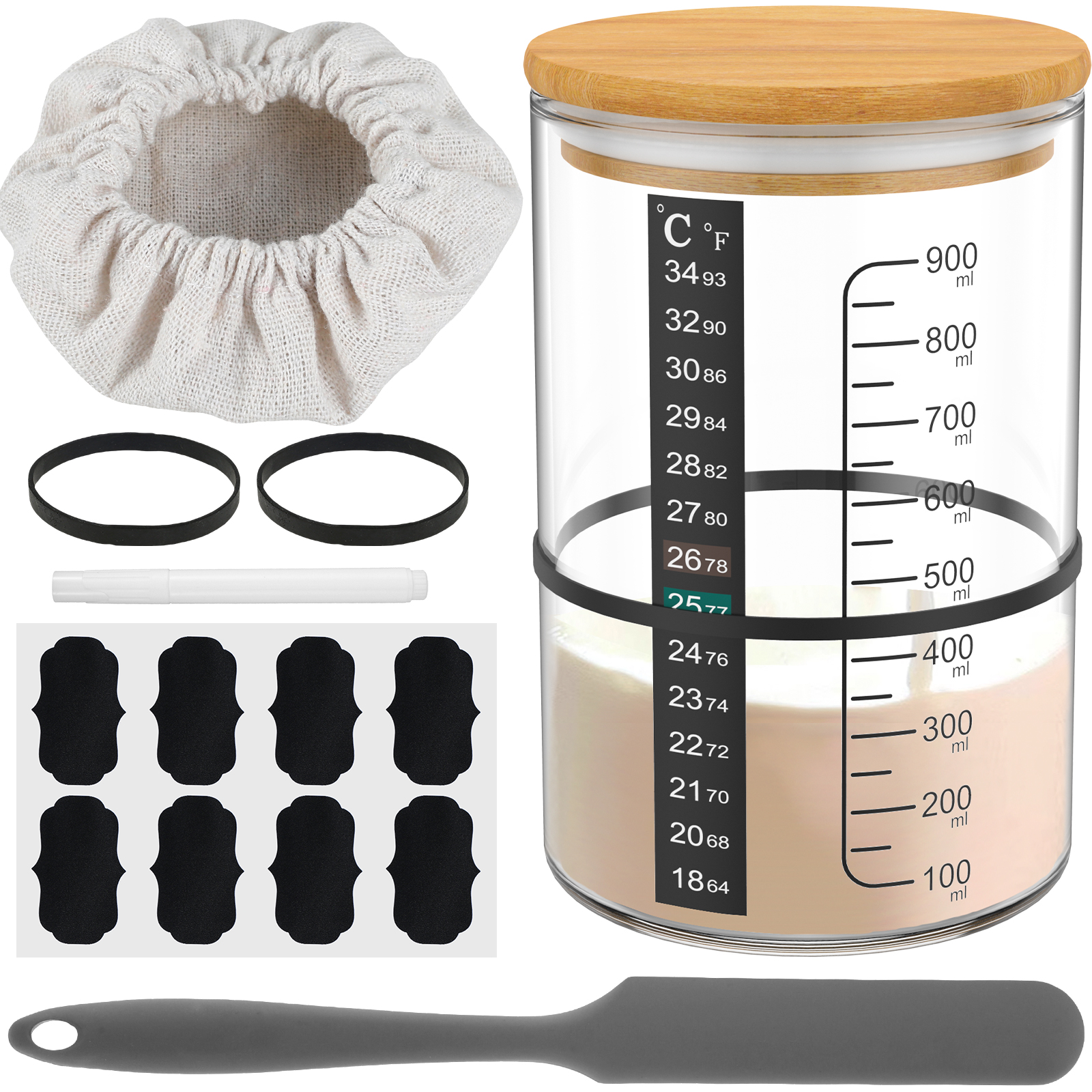 Sourdough Starter Jar 900ml Fe - Kitchen Baking Containers 리뷰 및 가격