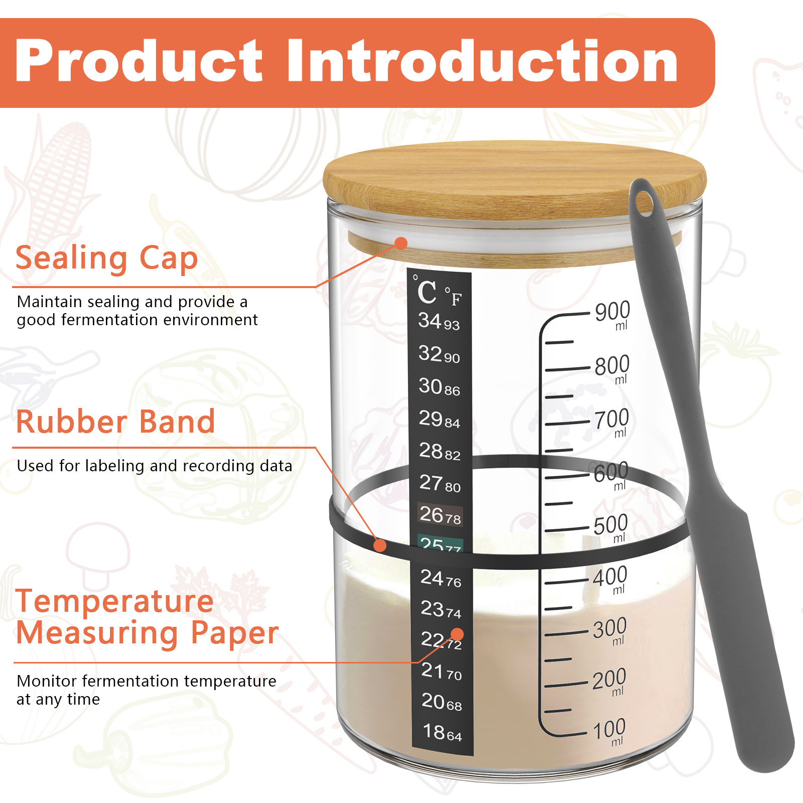 Sourdough Starter Jar 900ml Fe - Kitchen Baking Containers 리뷰 및 가격