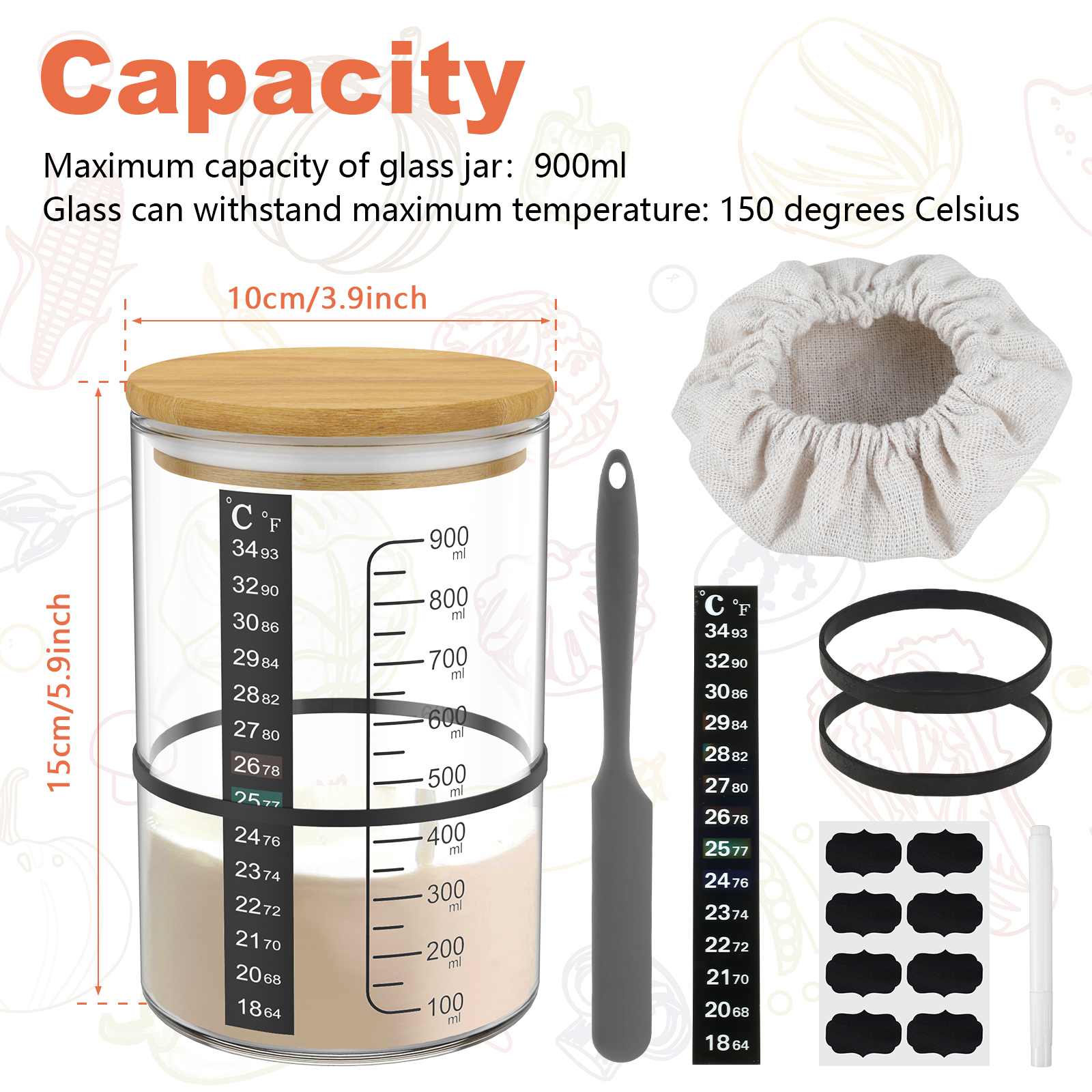Sourdough Starter Jar 900ml Fe - Kitchen Baking Containers 리뷰 및 가격