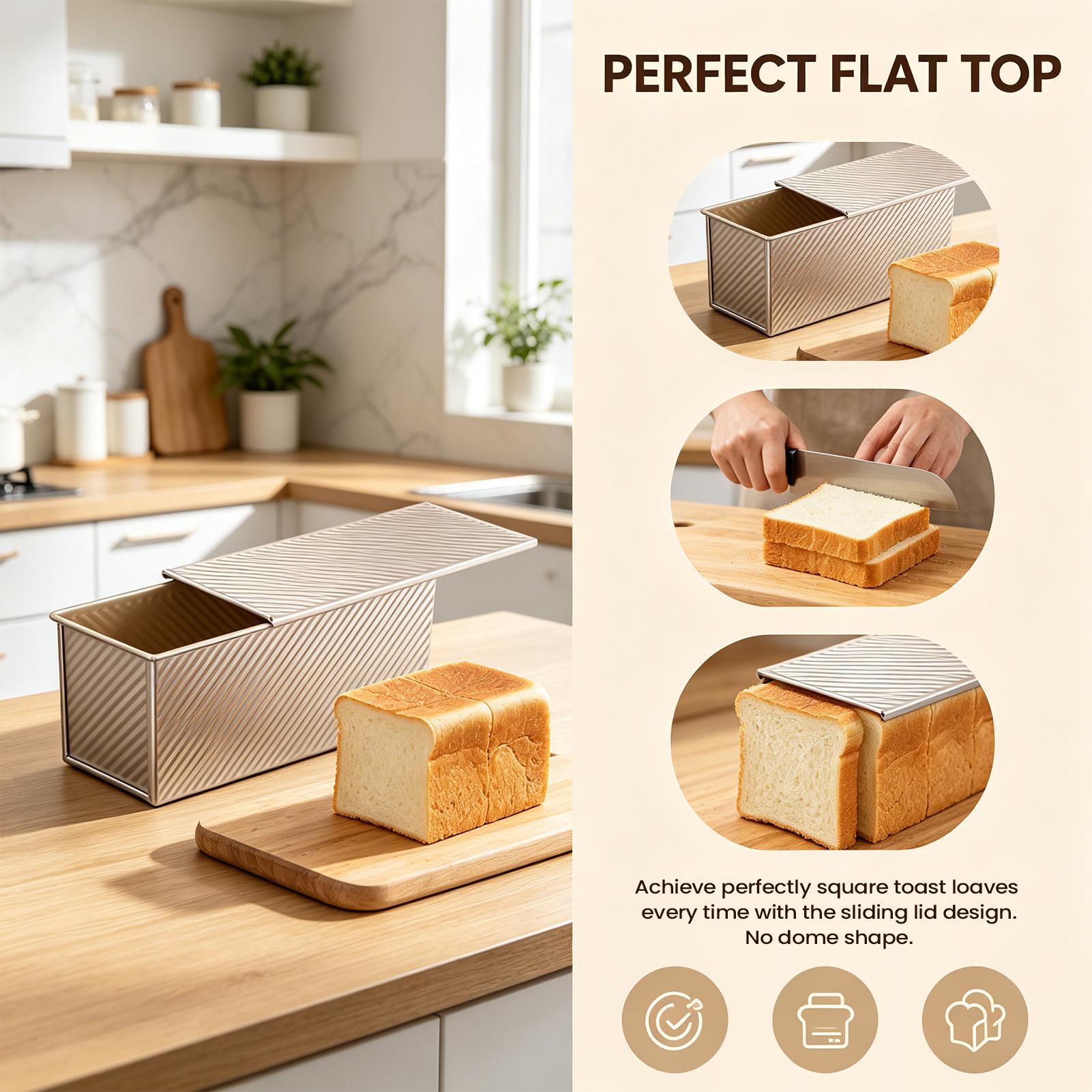 Loaf Pan With Lid Corrugated C - Kitchen Baking Pans 리뷰 및 가격