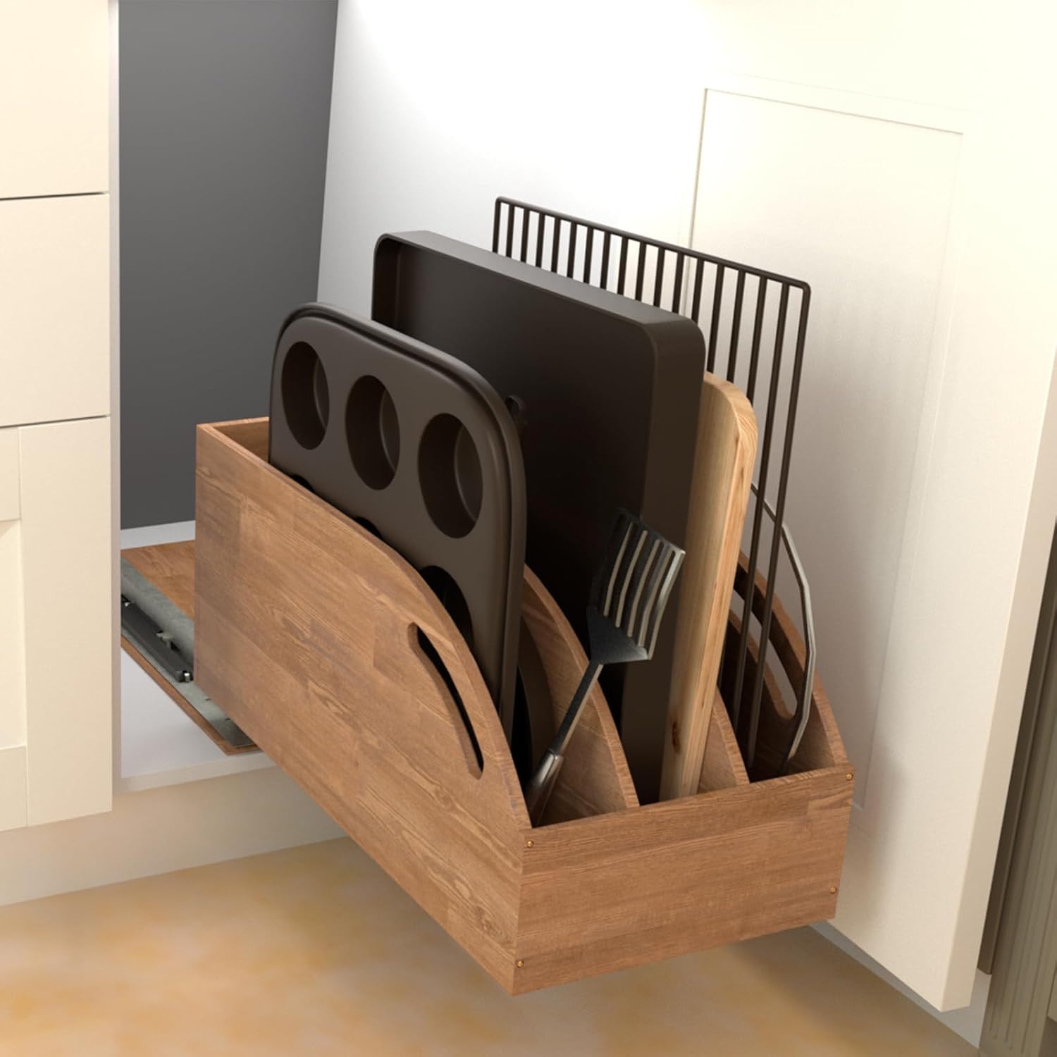 Pull Out Cabinet Organizer for - Kitchen Cabinet Baking Sheet Organizer 리뷰 및 가격