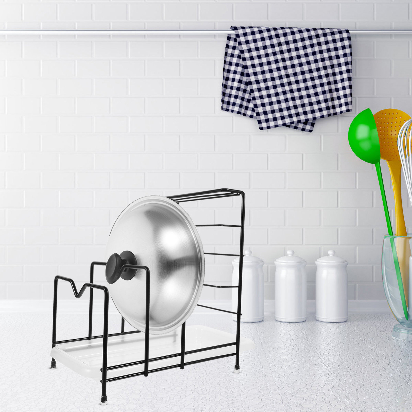 Pot Lid Rack Cutting Board Org - Kitchen Cabinet Baking Sheet Organizer 리뷰 및 가격