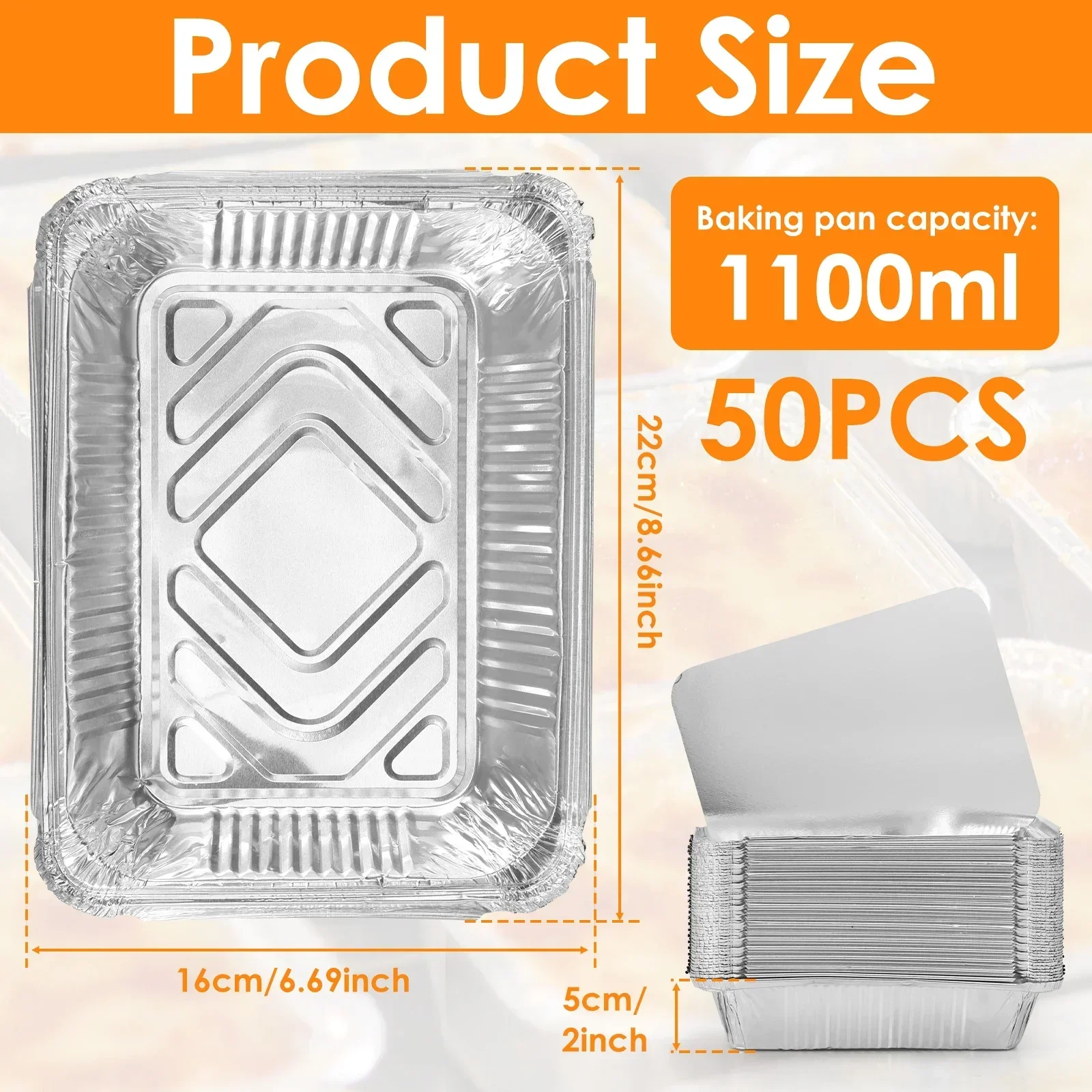 50/100pcs Aluminum Foil Trays  - Kitchen Baking Pan Set 리뷰 및 가격