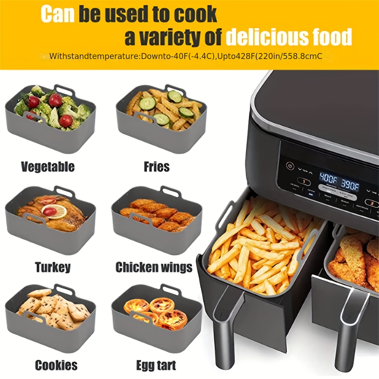 1/2Pcs Air Fryer Silicone Tray - Kitchen Baking Pans 리뷰 및 가격