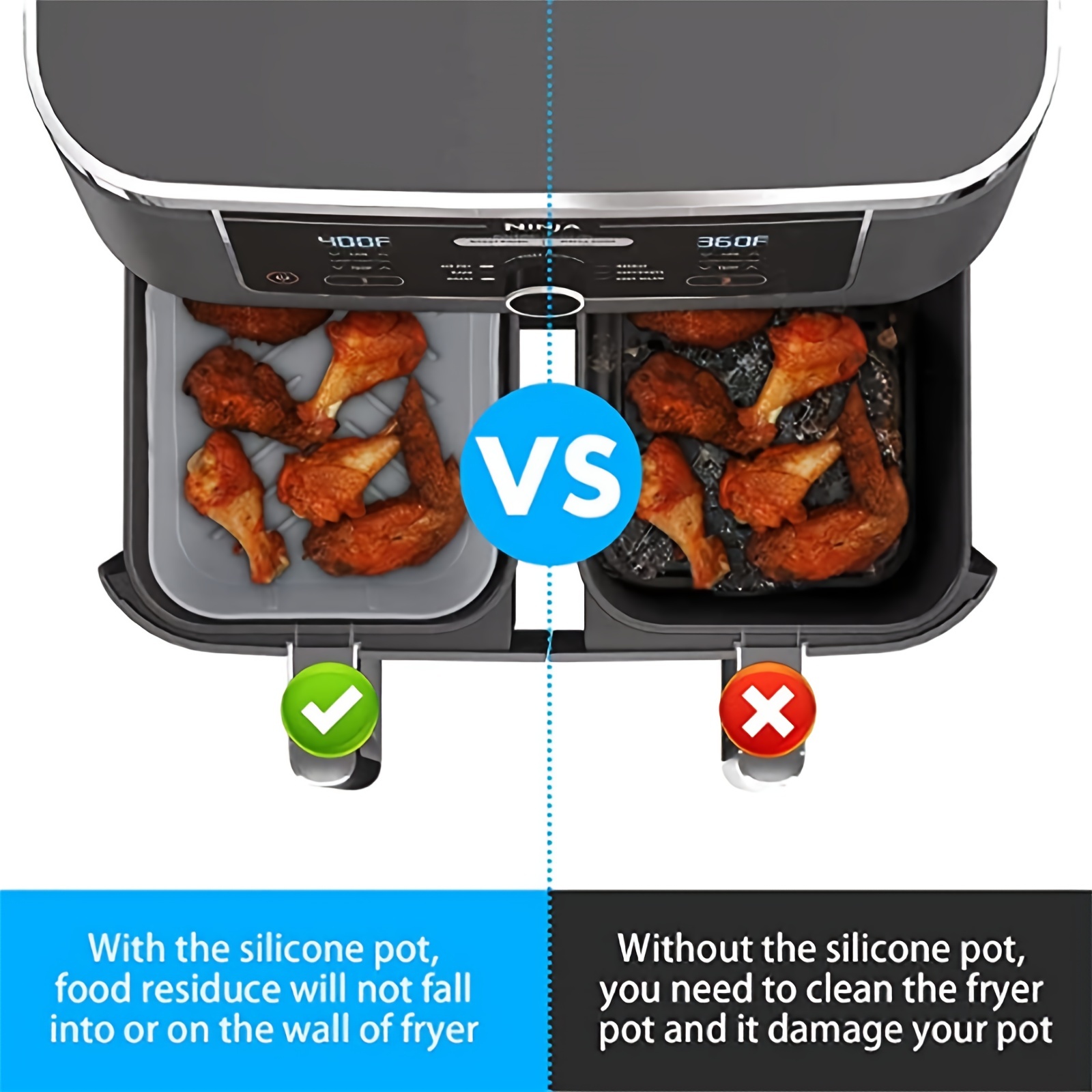 1/2Pcs Air Fryer Silicone Tray - Kitchen Baking Pans 리뷰 및 가격