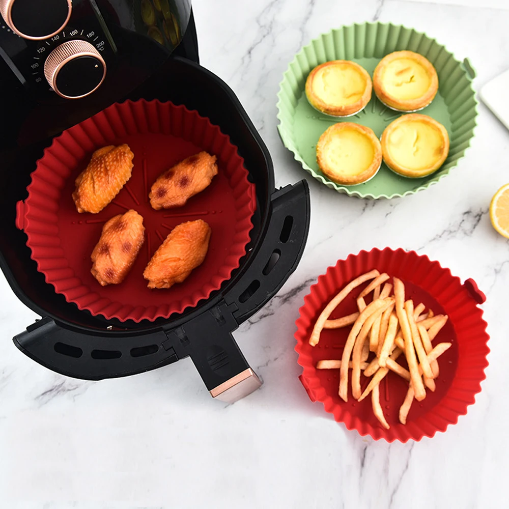 Round Air Fryer Silicone Pot - - Kitchen Essentials Baking Tray 리뷰 및 가격