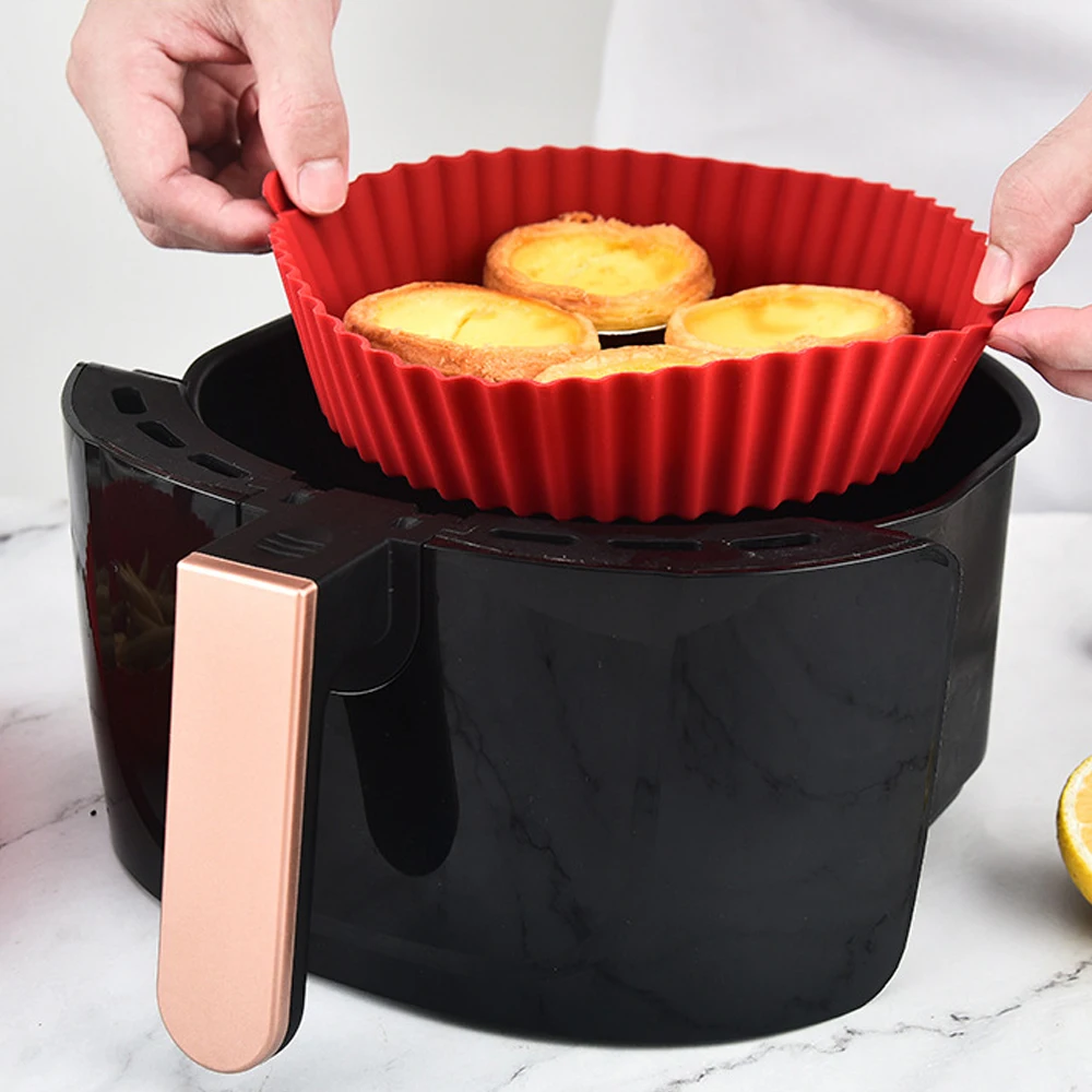 Round Air Fryer Silicone Pot - - Kitchen Essentials Baking Tray 리뷰 및 가격