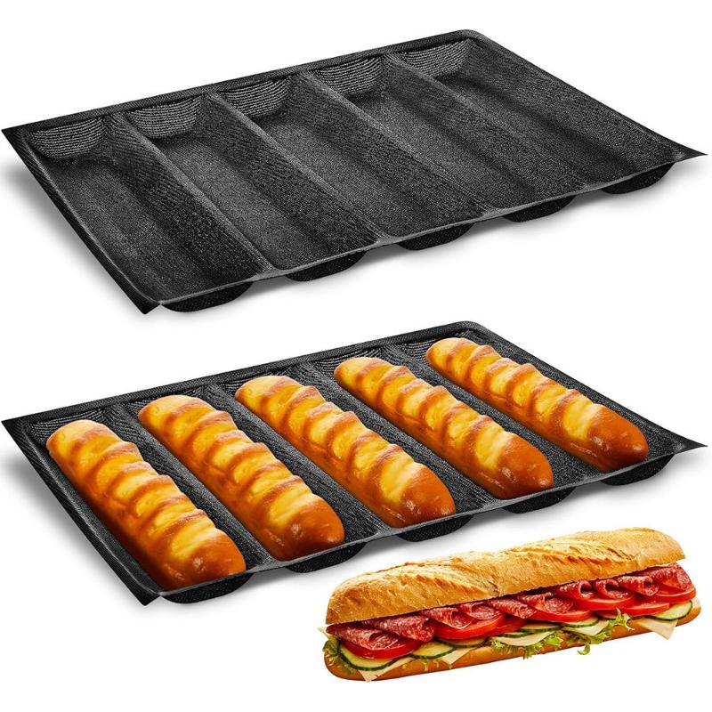 5 Cavity Hoagie Rolls Pan Nons - Kitchen Essentials Baking Tray 리뷰 및 가격
