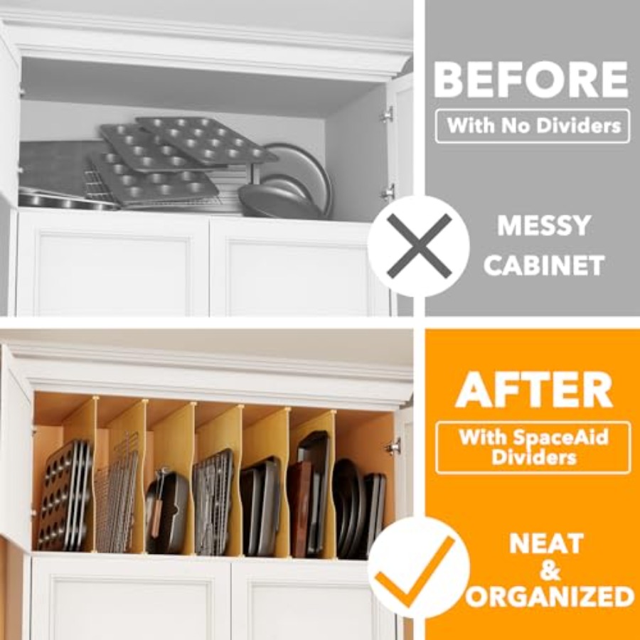 6 Pack Tray Dividers for Cabin - Kitchen Cabinet Baking Sheet Organizer 리뷰 및 가격