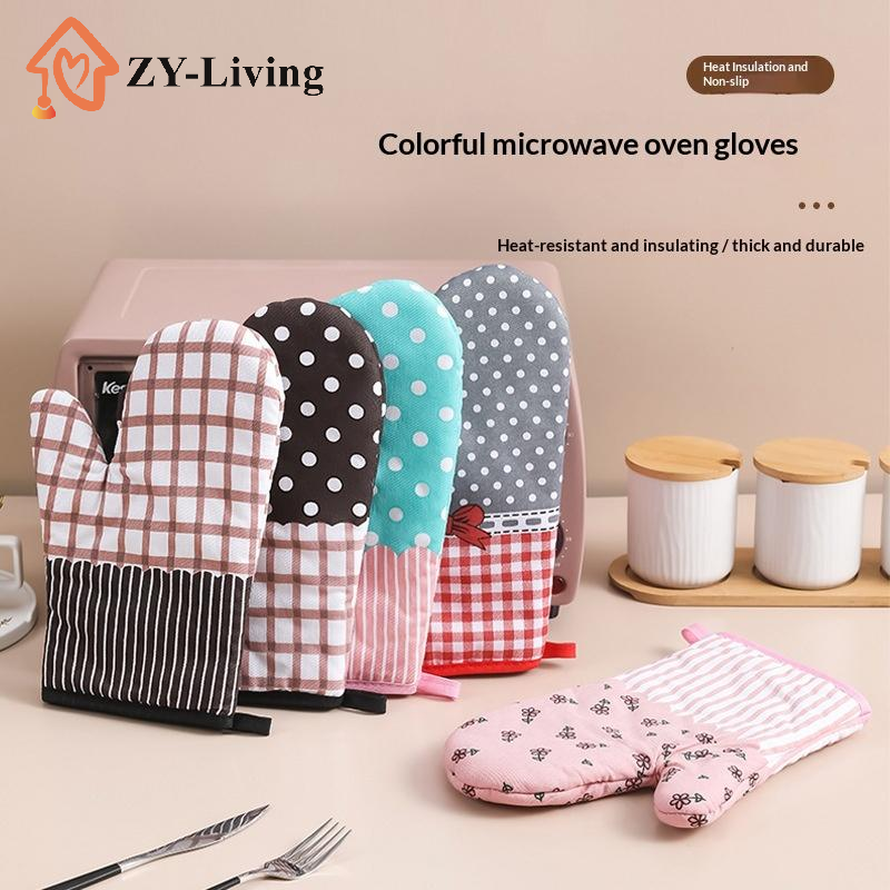 1Pcs Thickened Plaid Microwave - Kitchen Baking Gloves 리뷰 및 가격