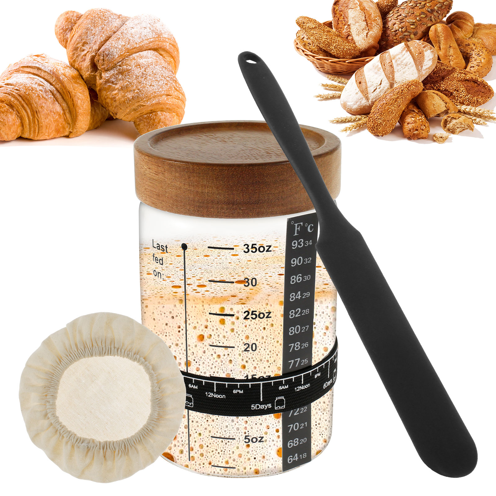 Sourdough Starter Jar Kit 1000 - Kitchen Baking Containers 리뷰 및 가격
