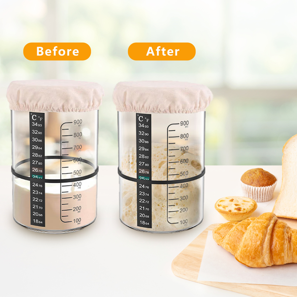 Sourdough Starter Jar Kit 1000 - Kitchen Baking Containers 리뷰 및 가격