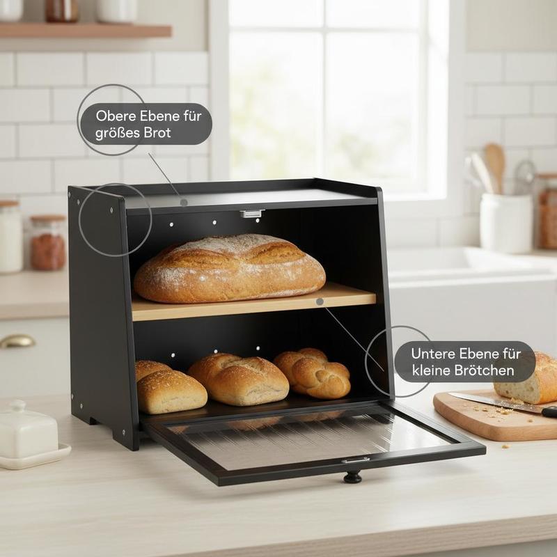 Double Layer Bread Box for Kit - Kitchen Baking Containers 리뷰 및 가격