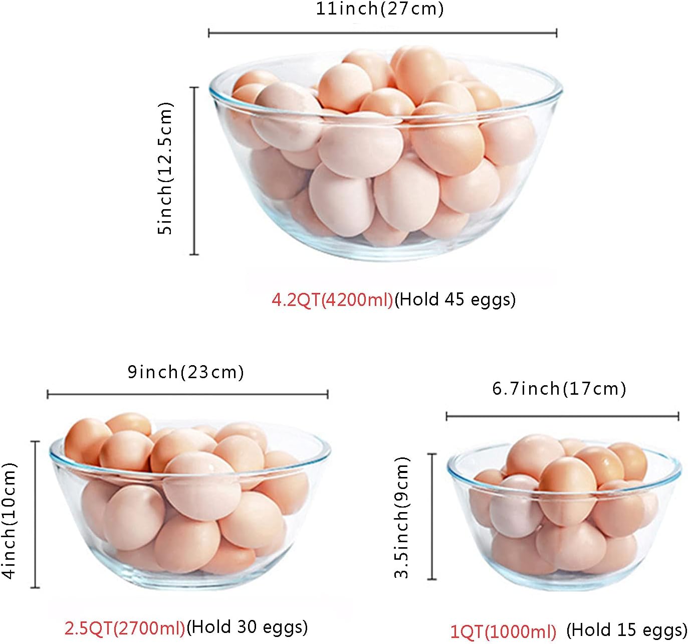 Glass Mixing Bowl Set of 3 for - Baking Kitchen Set 리뷰 및 가격