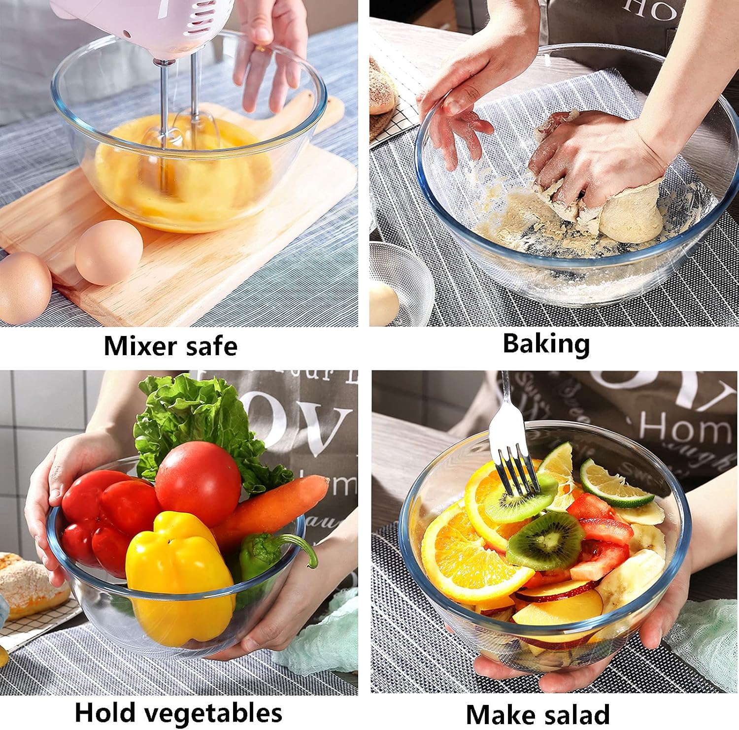 Glass Mixing Bowl Set of 3 for - Baking Kitchen Set 리뷰 및 가격