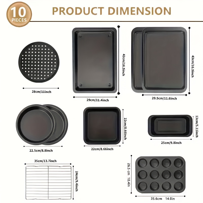 Set of 10 Baking Trays, Featur - Kitchen Essentials Baking Tray 리뷰 및 가격