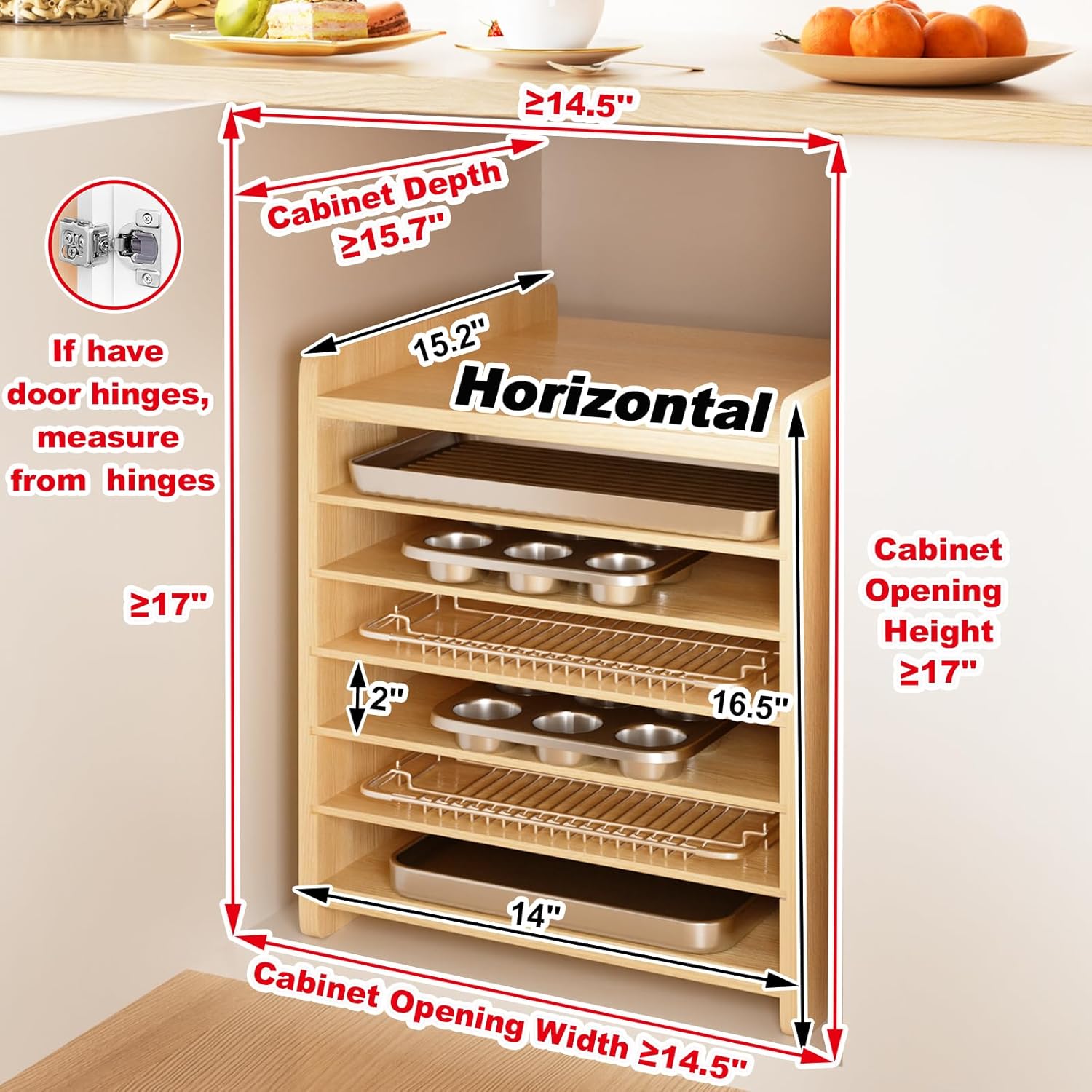 7 Tier Wooden Tray Dividers fo - Kitchen Cabinet Baking Sheet Organizer 리뷰 및 가격