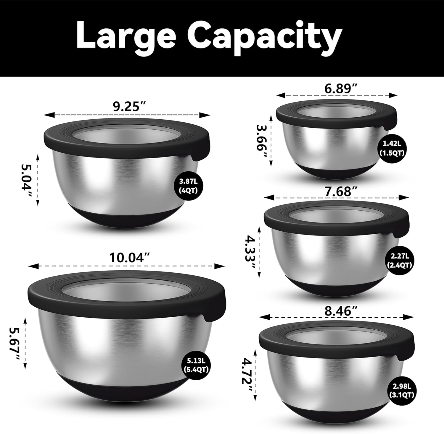 Stainless Steel Mixing Bowls w - Baking Kitchen Set 리뷰 및 가격