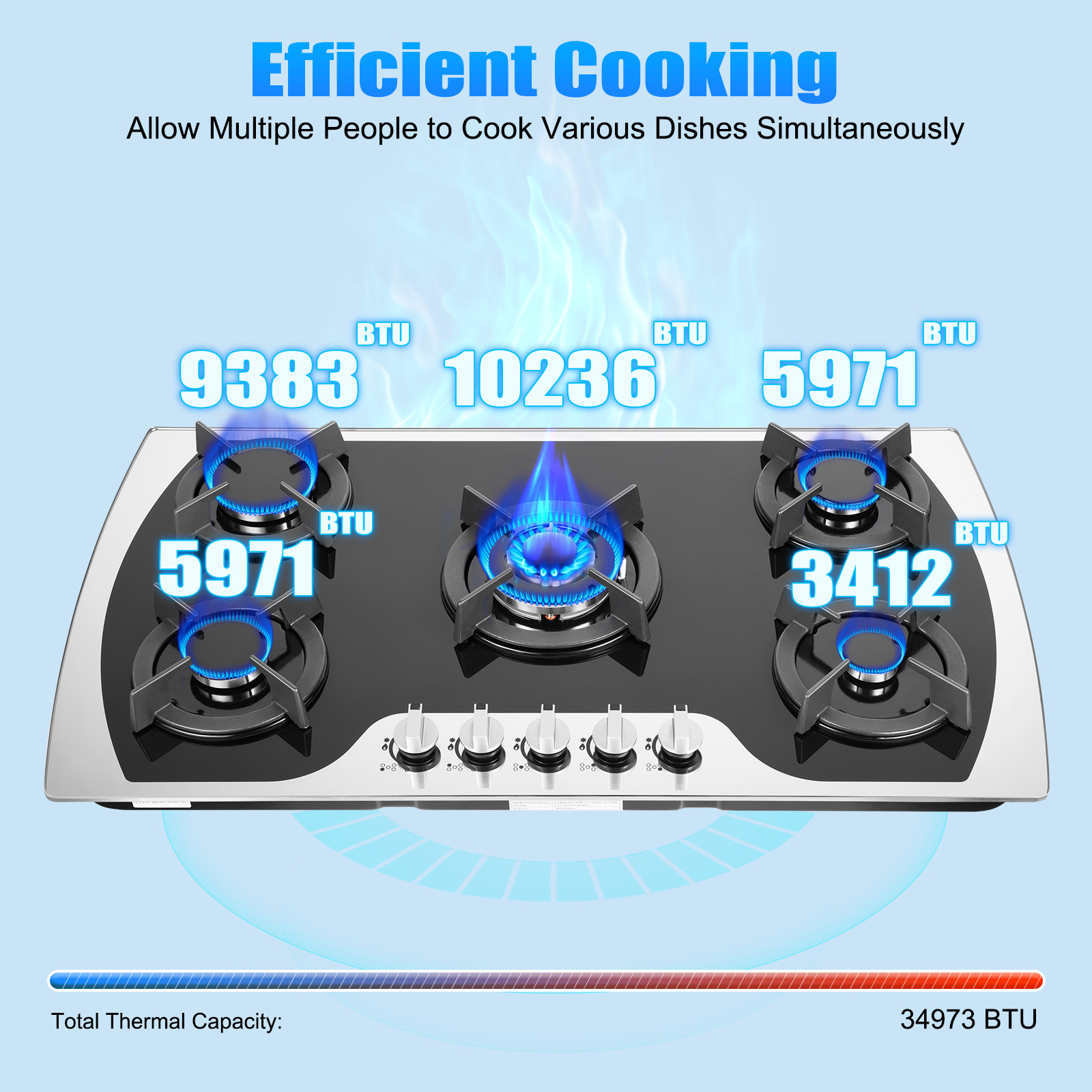 5 Burners Gas Stovetop Gas Sto - Baking Kitchen Set 리뷰 및 가격