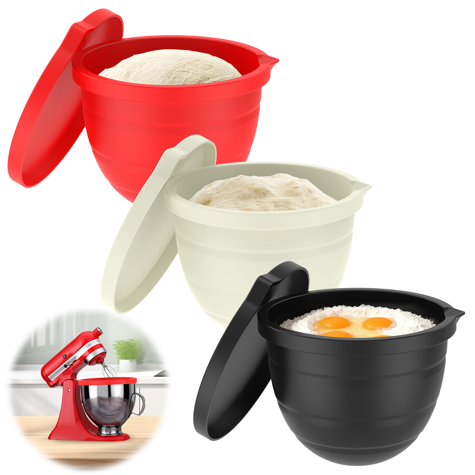 Silicone Bowl With Lids Includ - Kitchen Aid Baking Mixer 리뷰 및 가격