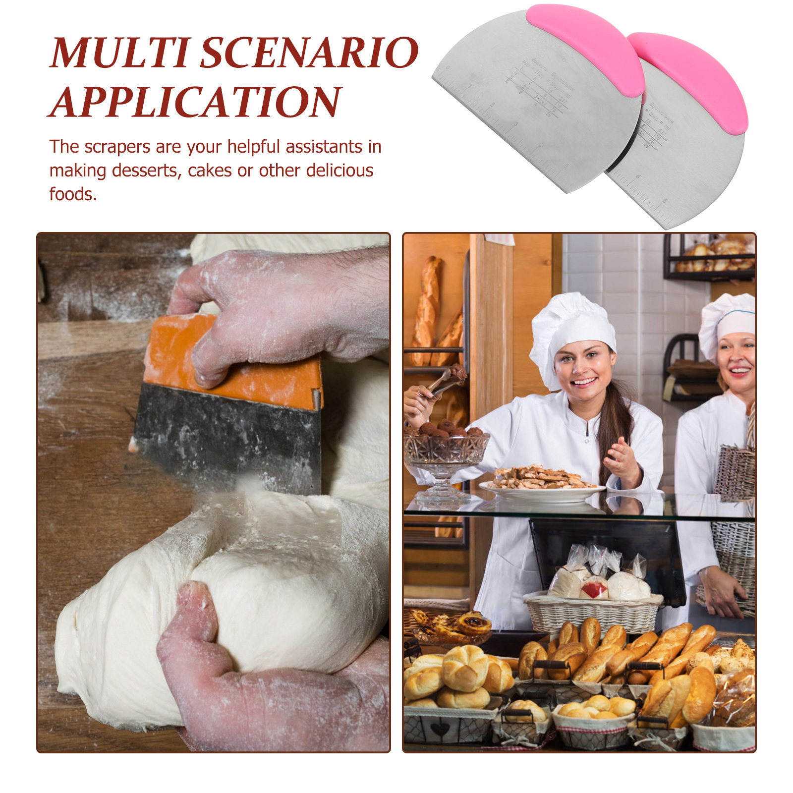 2Pcs Silicone Dough Scraper Se - Baking Kitchen Set 리뷰 및 가격