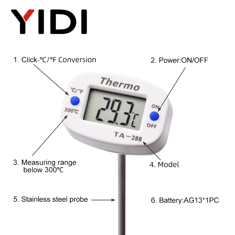 TA288 LCD Digital Food Thermom - Kitchen Quiz 리뷰 및 가격