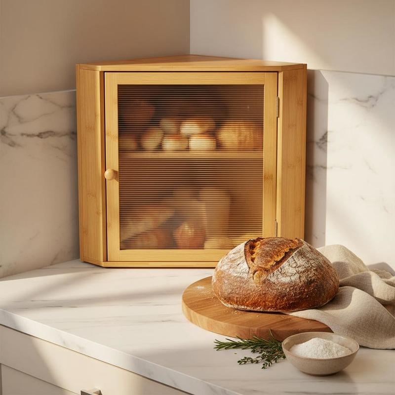 Corner Bread Box for Kitchen C - Kitchen Baking Containers 리뷰 및 가격