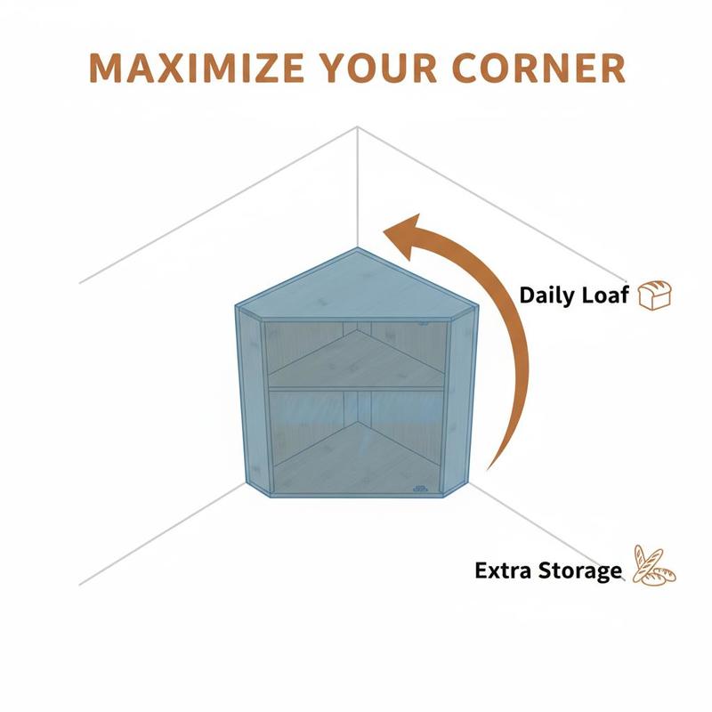 Corner Bread Box for Kitchen C - Kitchen Baking Containers 리뷰 및 가격