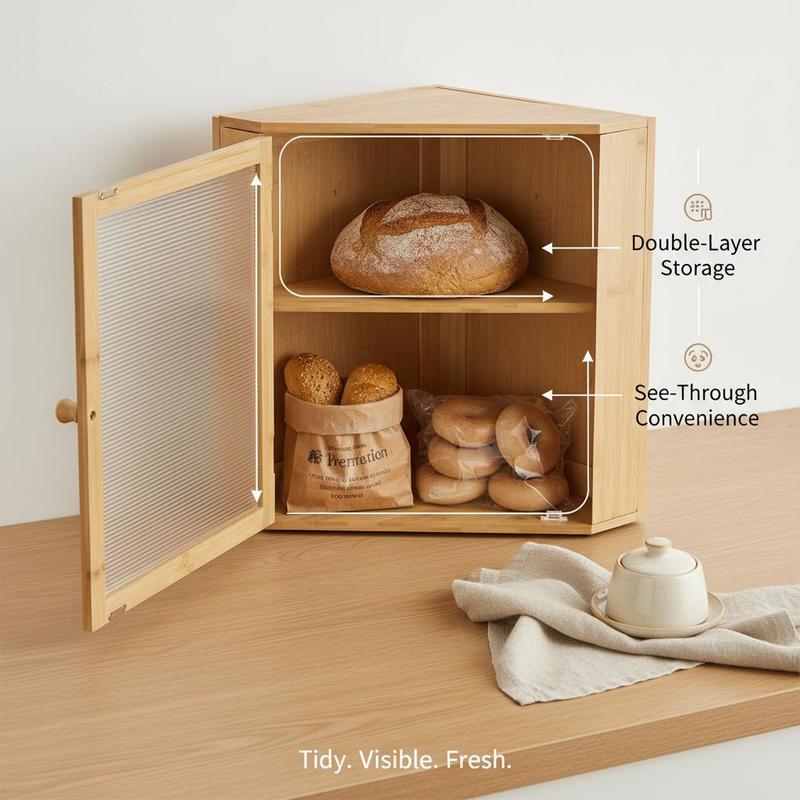 Corner Bread Box for Kitchen C - Kitchen Baking Containers 리뷰 및 가격