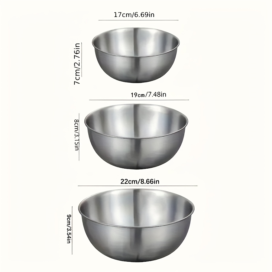 3pcs Stainless Steel Salad Bow - Baking Kitchen Set 리뷰 및 가격