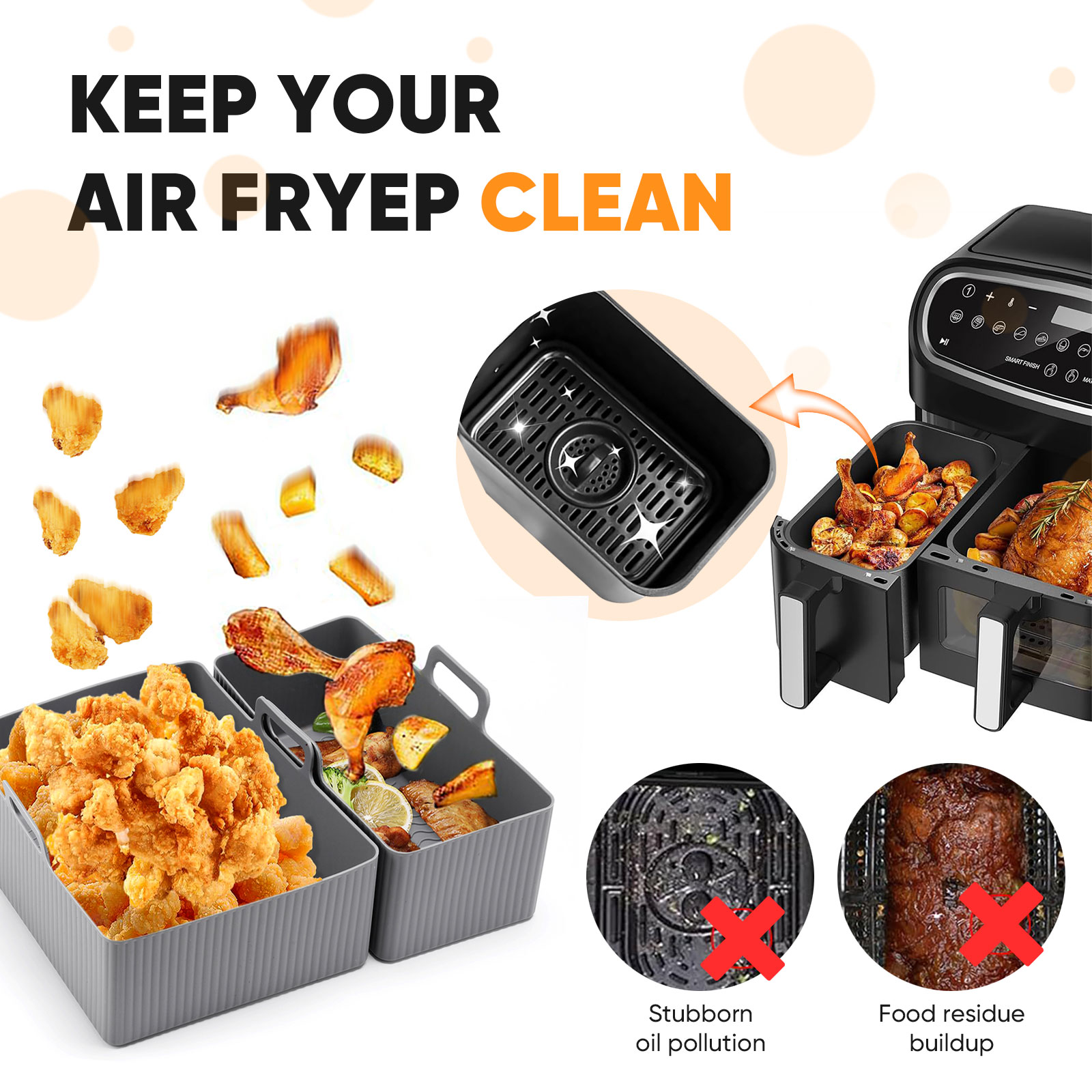 2pcs Set Silicone Air Fryer Ma - Kitchen Baking Pan Set 리뷰 및 가격
