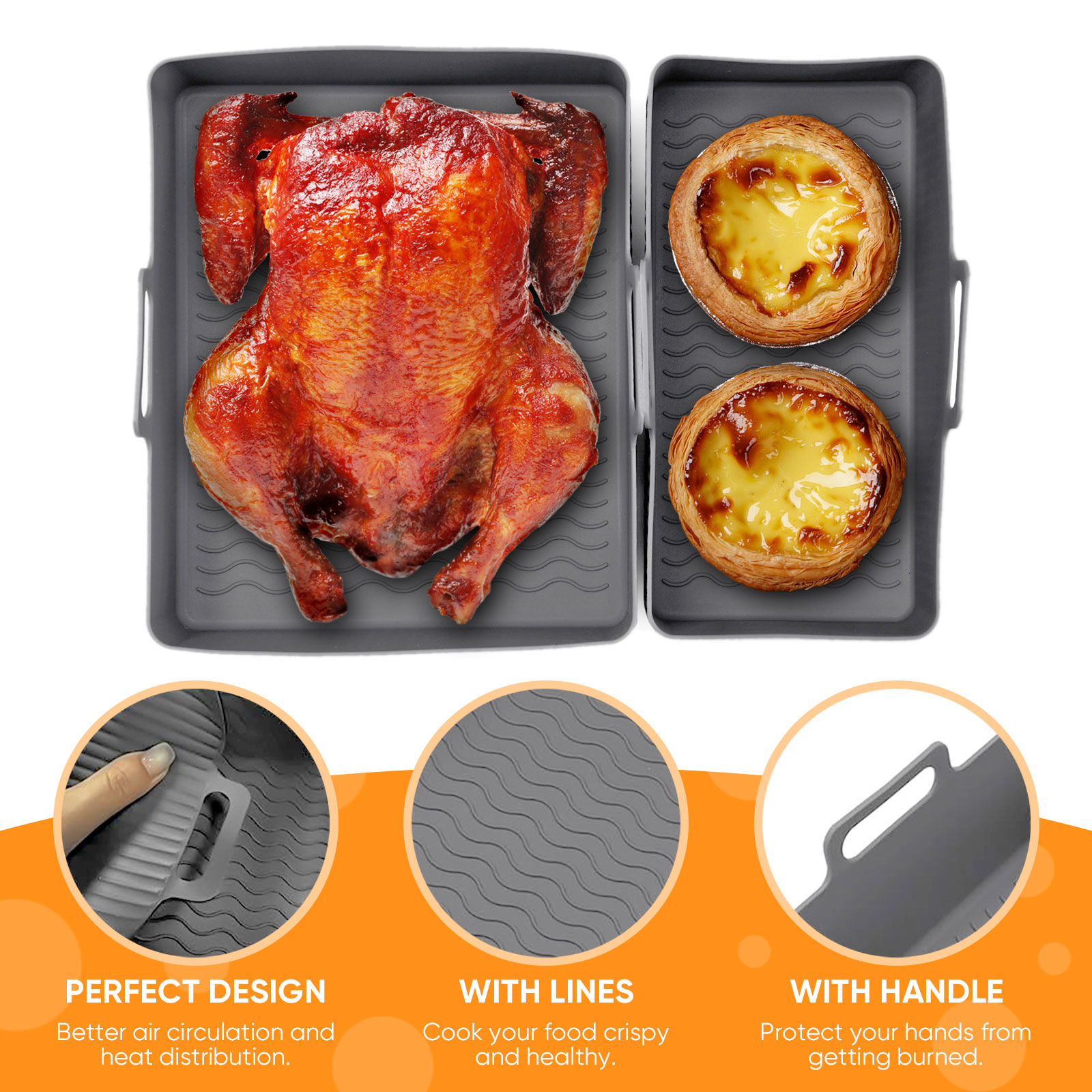 2pcs Set Silicone Air Fryer Ma - Kitchen Baking Pan Set 리뷰 및 가격