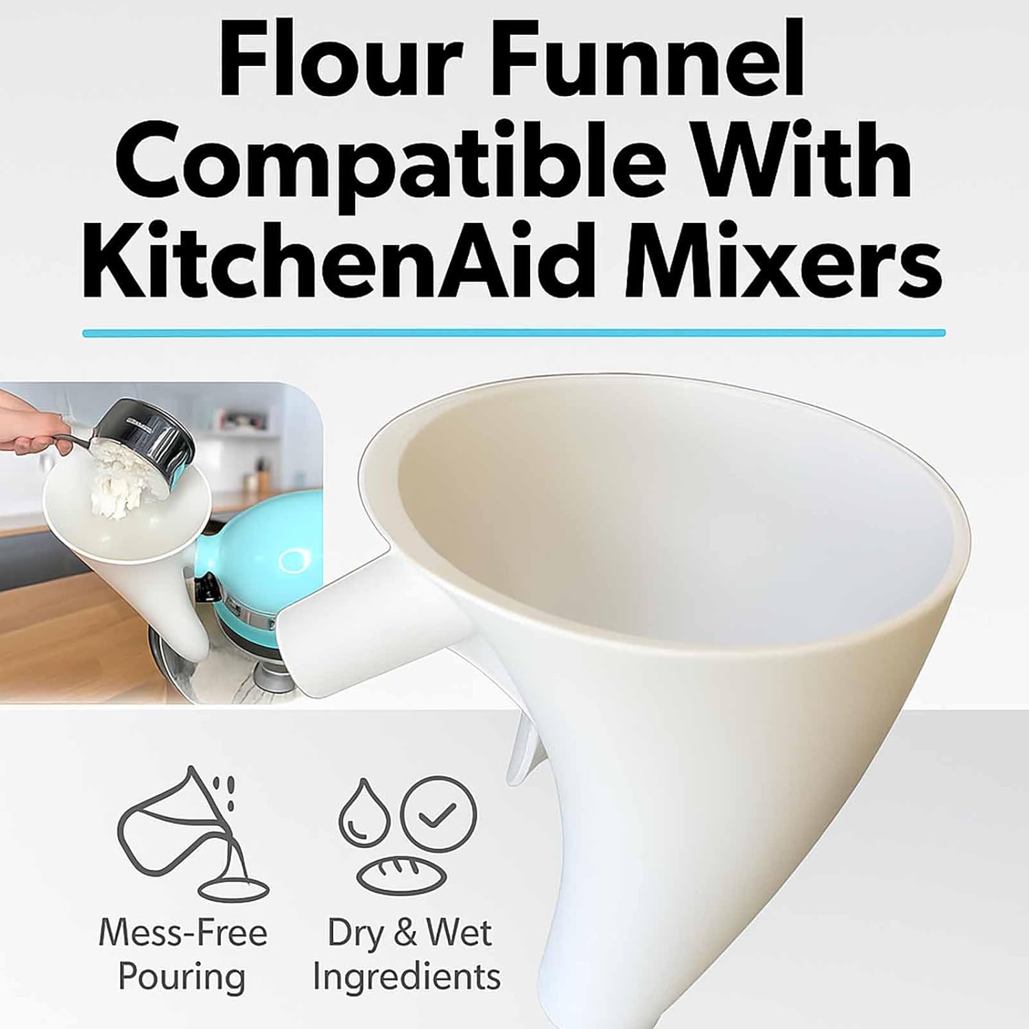 Flour Funnel for Kitchen Aid M - Kitchen Aid Baking Mixer 리뷰 및 가격