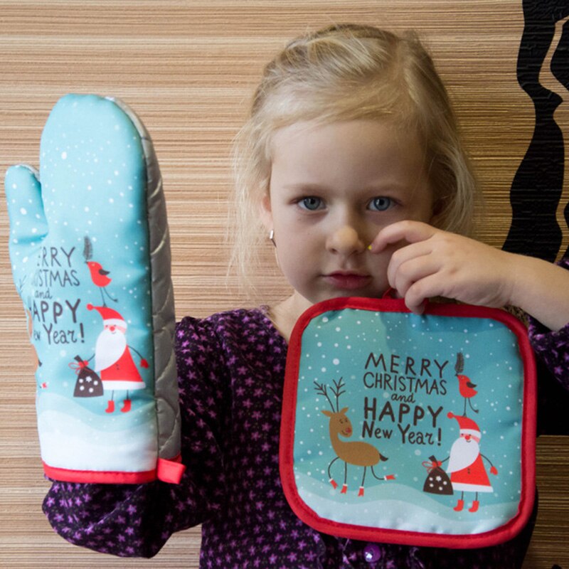 2pcs/set Christmas Oven Mitts  - Kitchen Baking Gloves 리뷰 및 가격