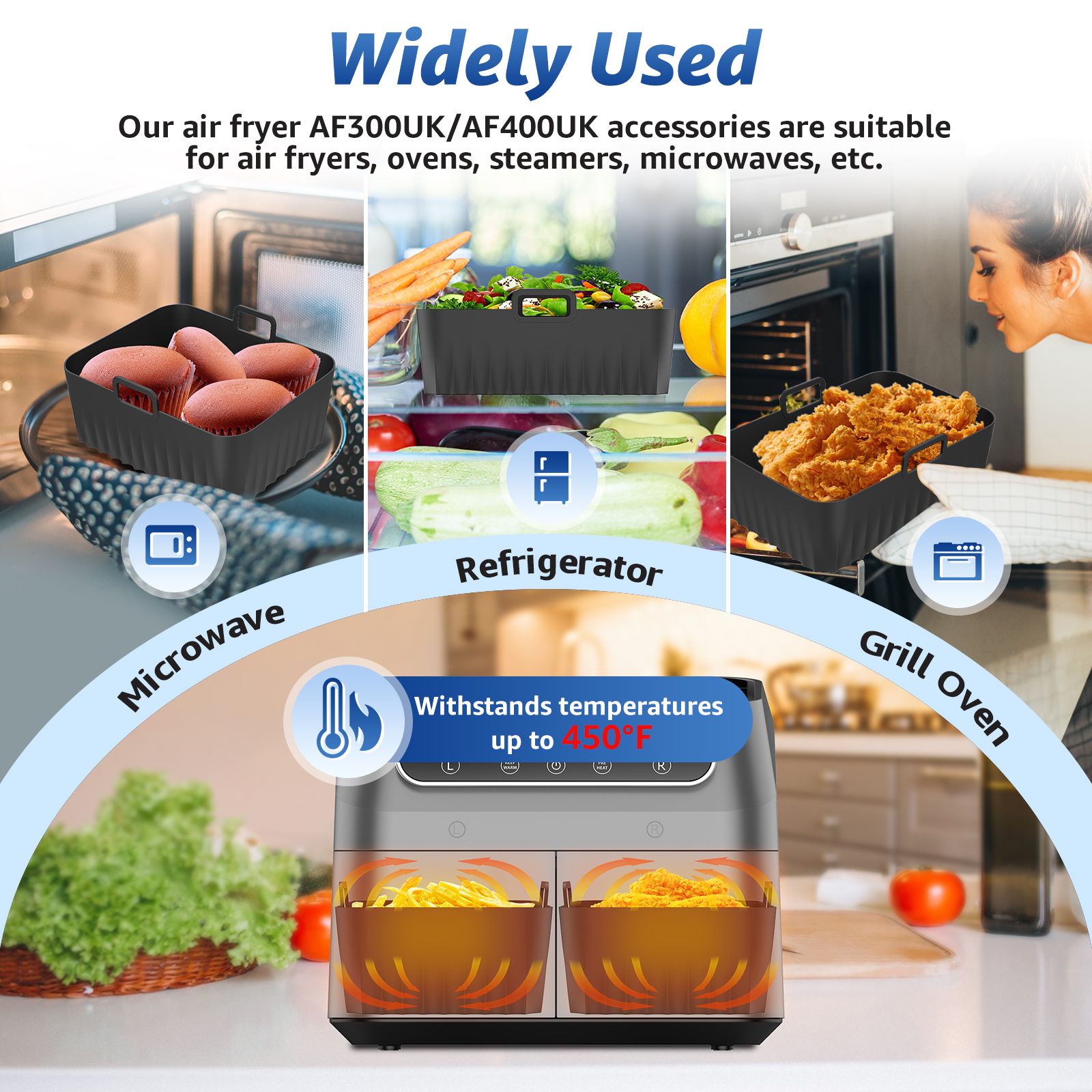 2Pcs Air Fryer Silicone Pot Ai - Kitchen Baking Pans 리뷰 및 가격