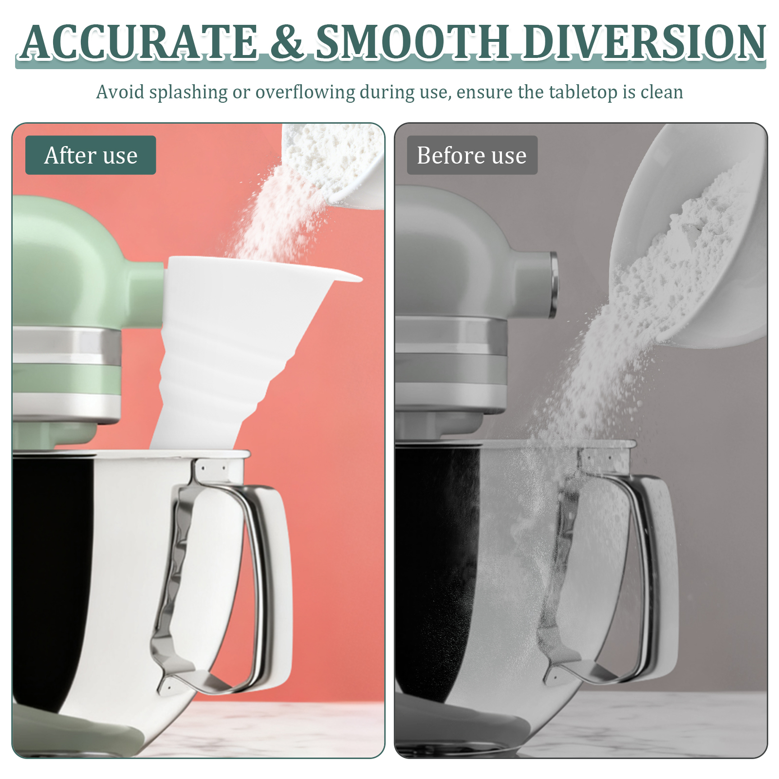 Silicone Flour Funnel for Kitc - Kitchen Aid Baking Mixer 리뷰 및 가격